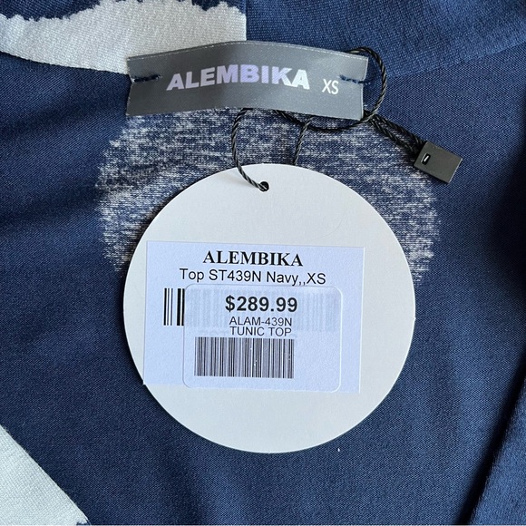 NEW Alembika Lily Top Mixed print Navy XS - Picture 10 of 12